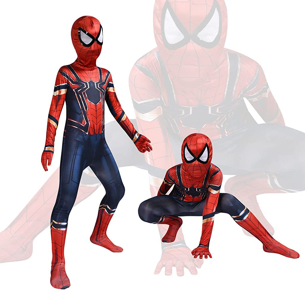 FANCYKU Spiderman Costume 3D Digital Prints Spider Man Costume for Kids Breathable Spandex Spiderman Suit Theme Party Suit for Boys Girls Dressing Suit for Halloween, Festival, Cosplay, Performance FANCYKU Spiderman Costume 3D Digital Prints Spider Man Costume for Kids Breathable Spandex Spiderman Suit Theme Party Suit for Boys Girls Dressing Suit for Halloween, Festival, Cosplay, Performance